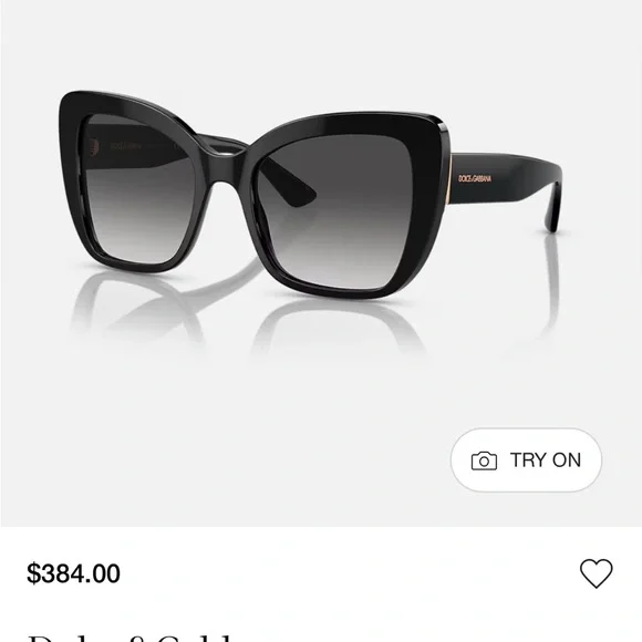 New Dolce & Gabbana Black Designer Sunglasses